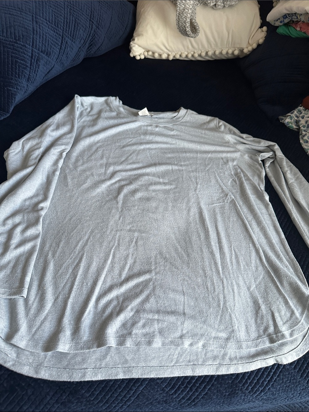 Matty M Pale Blue Scoop Neck Long Sleeve Sweater